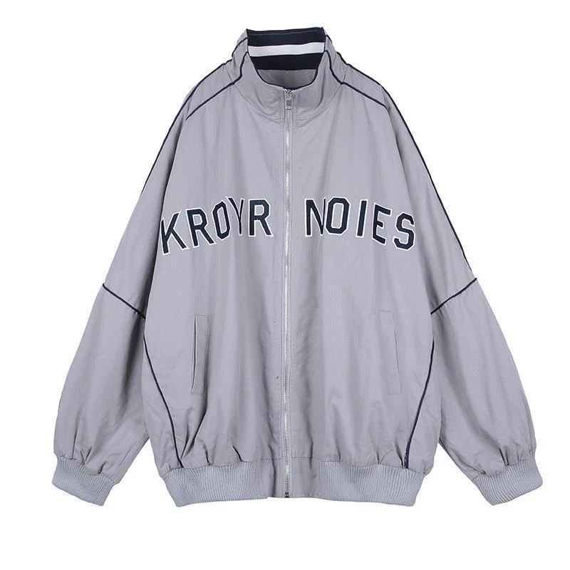 Letter Embroidery Oversized Jacket - Image 9