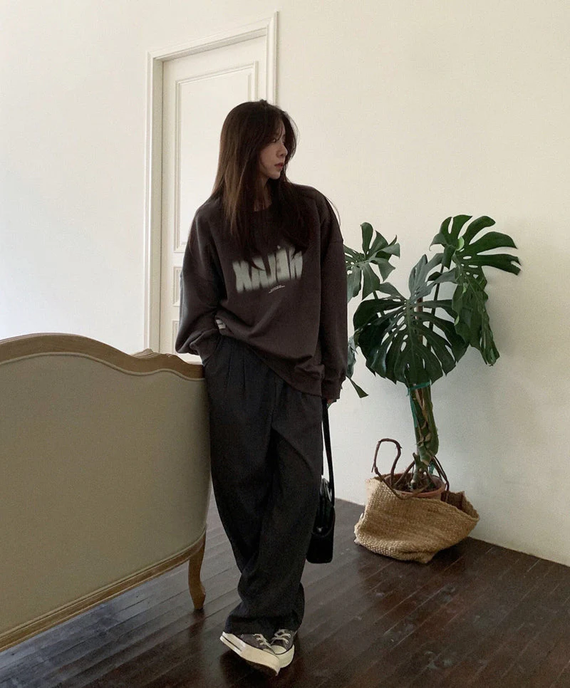Letter Print Oversized Sweatshirt - Image 4