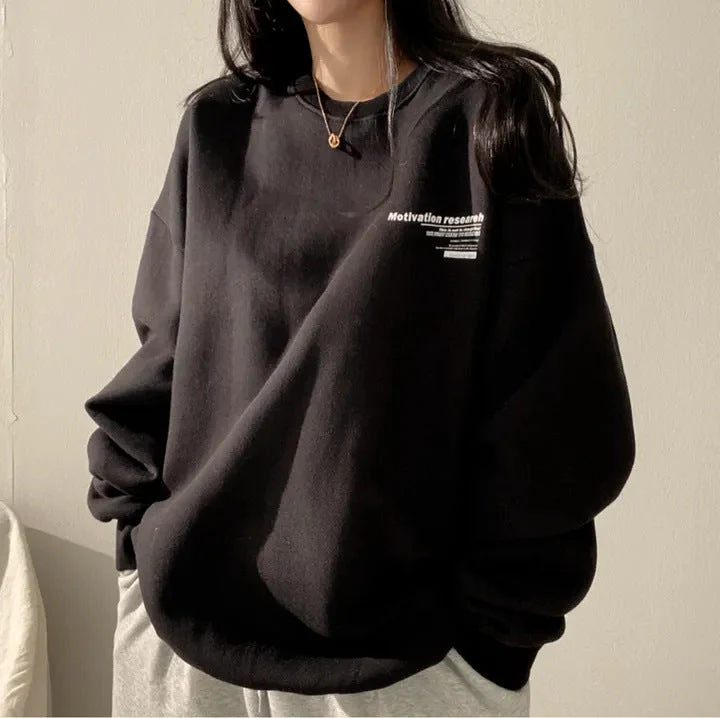Letter Print Pullover Oversized Sweatshirt - Image 6