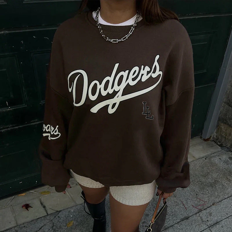 Letter Print Pullover Oversized Sweatshirt - Image 3