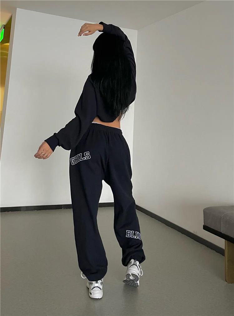 Letter Sports Loose Casual Trousers - Image 8