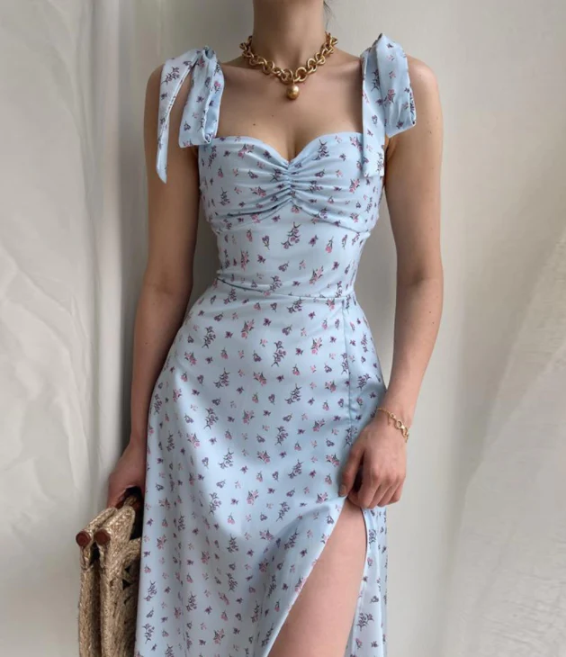 Light Blue Sexy Strappy Dress - Image 4
