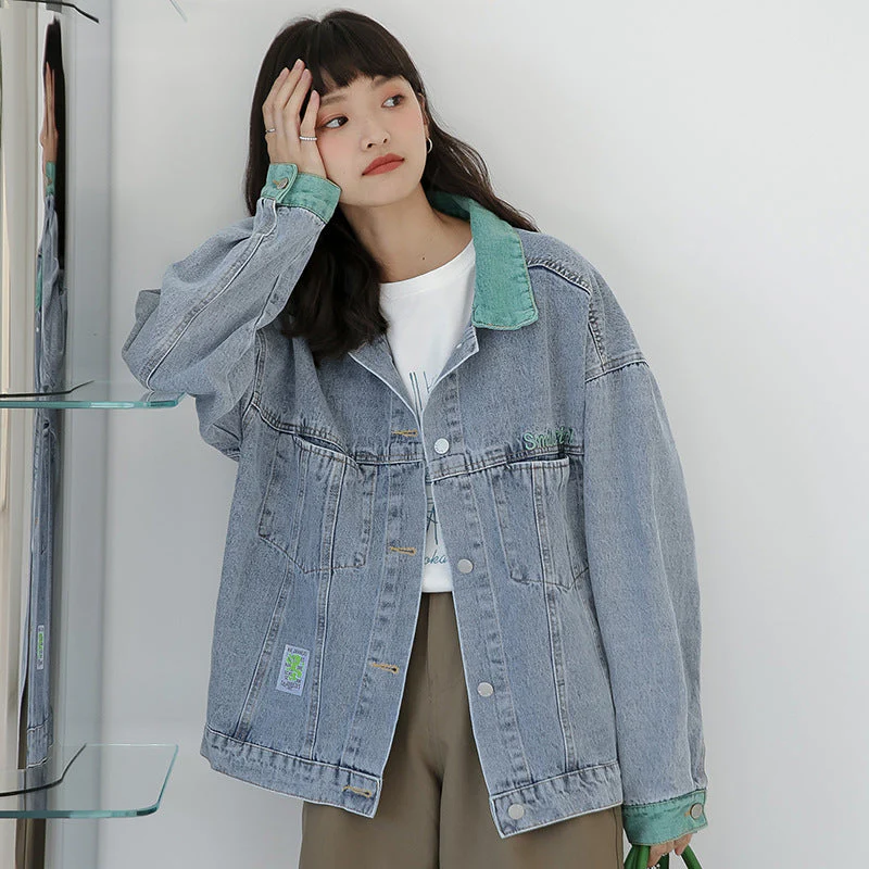 Lined Button Up Denim Jacket - Image 6