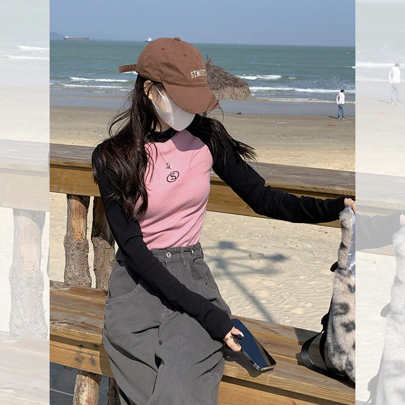 Logo Emroidered Raglan Long Sleeve Tee - Image 8