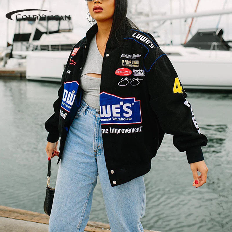 Logo Graphic Color Block Moto Jacket - Image 15