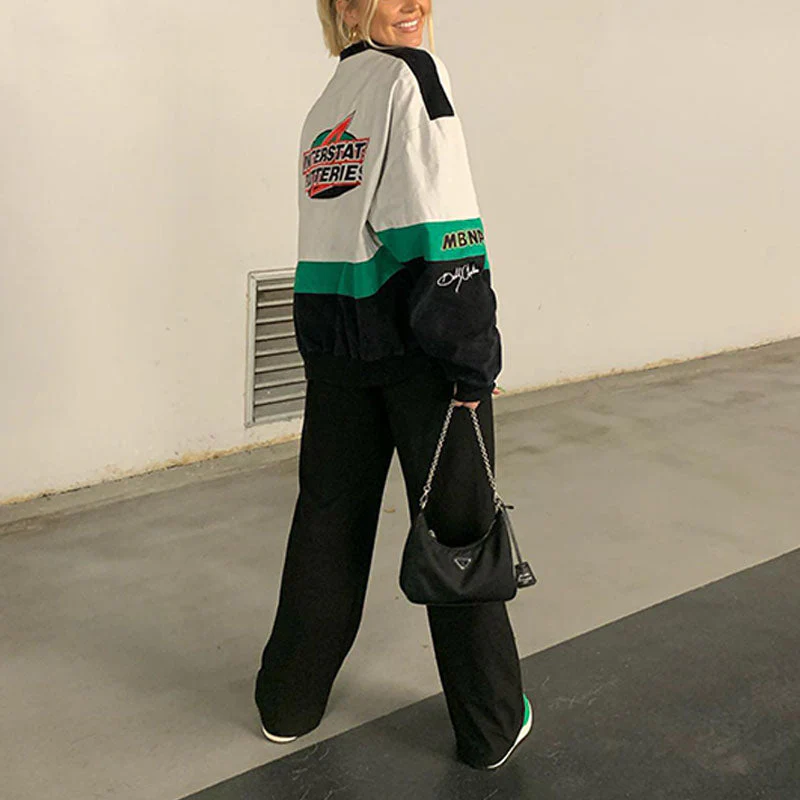 Logo Graphic Color Block Moto Jacket - Image 6