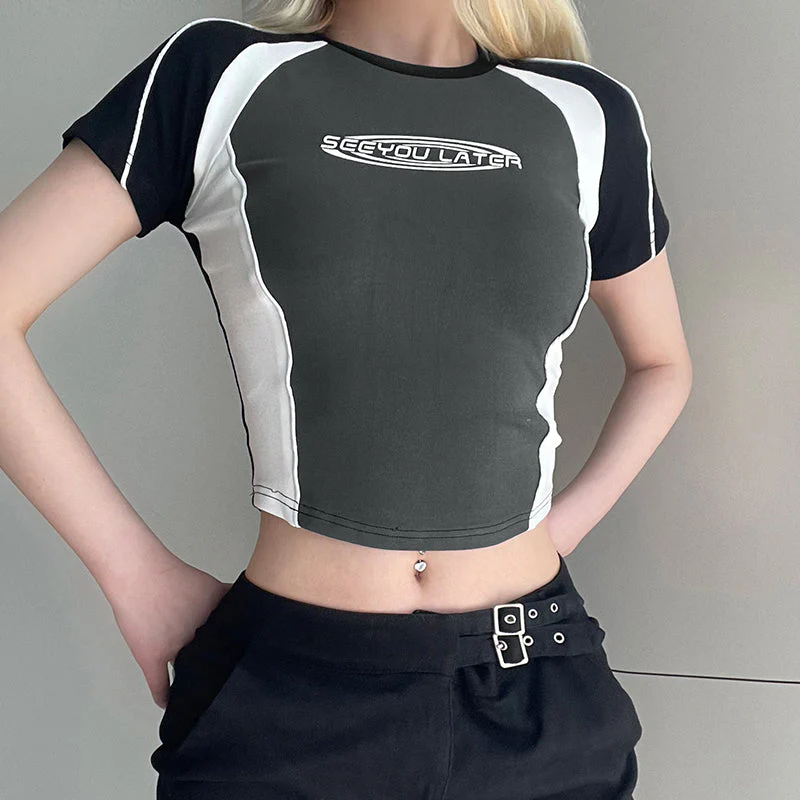 Logo Print Patchwork Short Sleeve Tee - Image 3