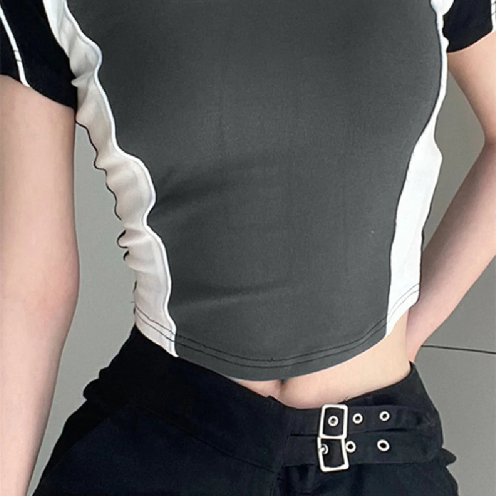 Logo Print Patchwork Short Sleeve Tee - Image 5