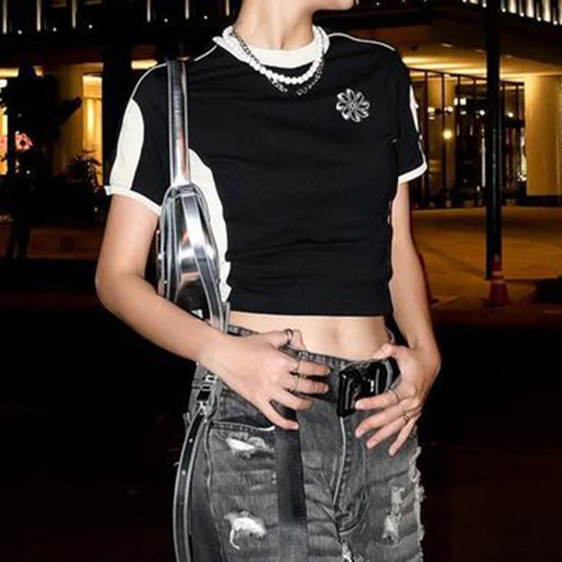 Logo Print Short Sleeve Crop Top - Image 3