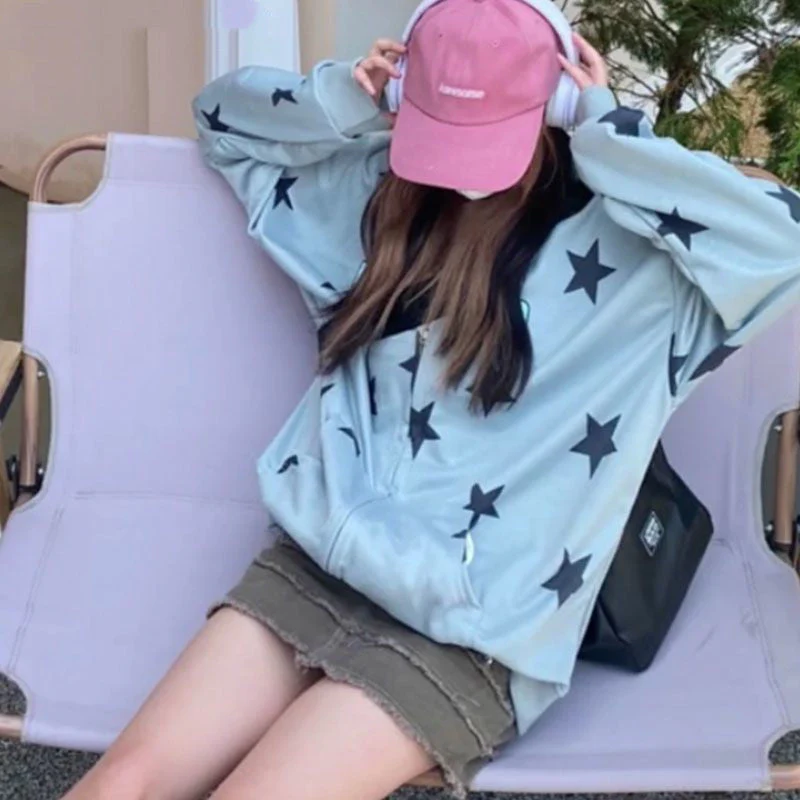 Logo Star Graphic Zip Up Hoodie - Image 3