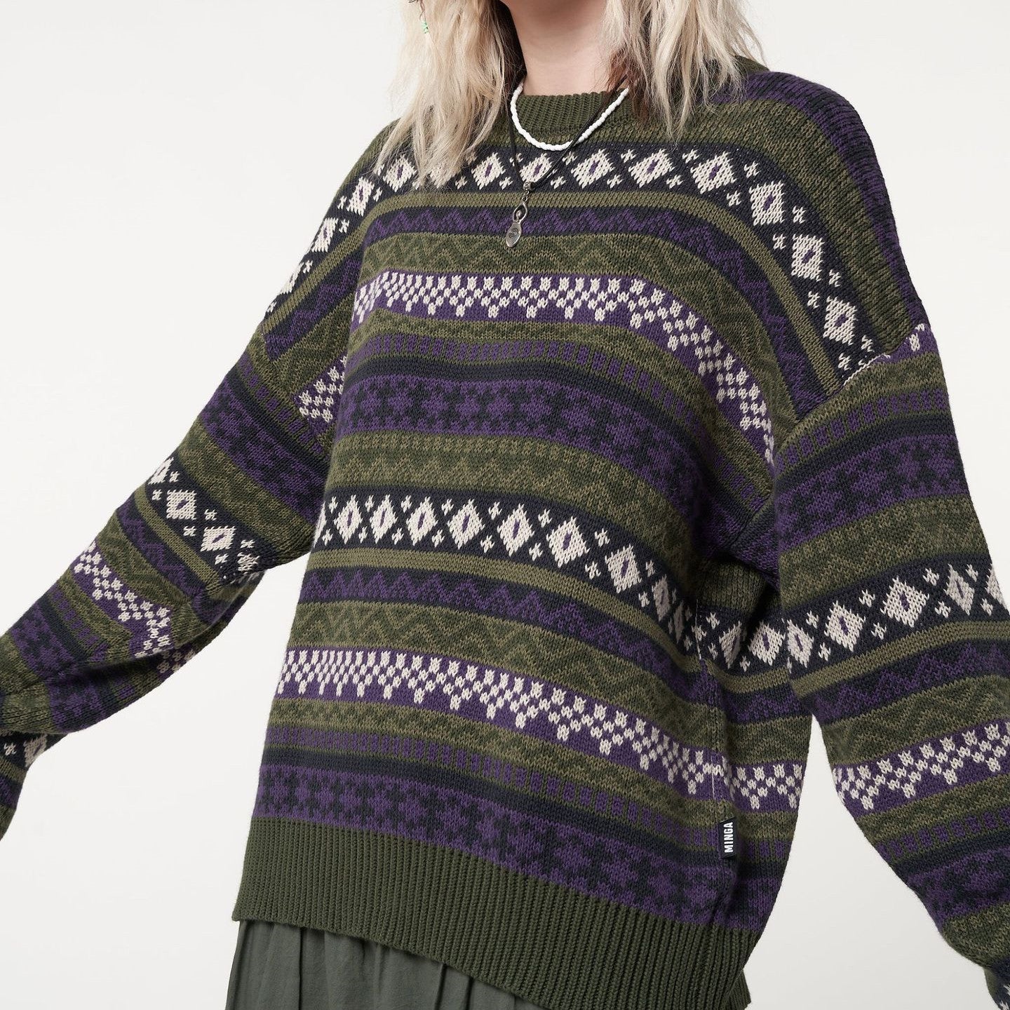 Long Sleeve Downtown Jacquard Sweater - Image 4