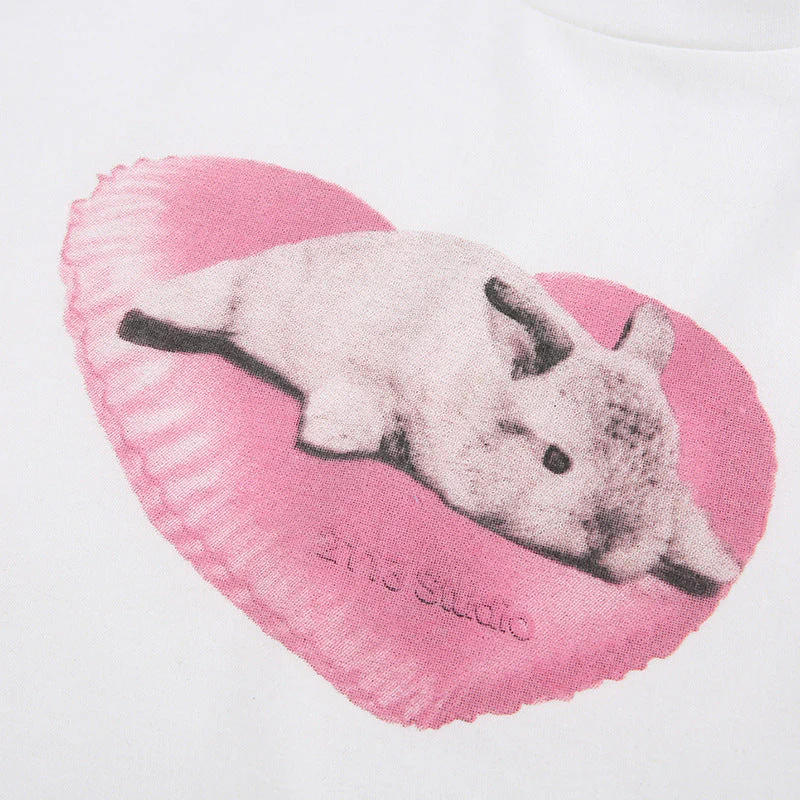 Love Bunny White Crop Top - Image 10
