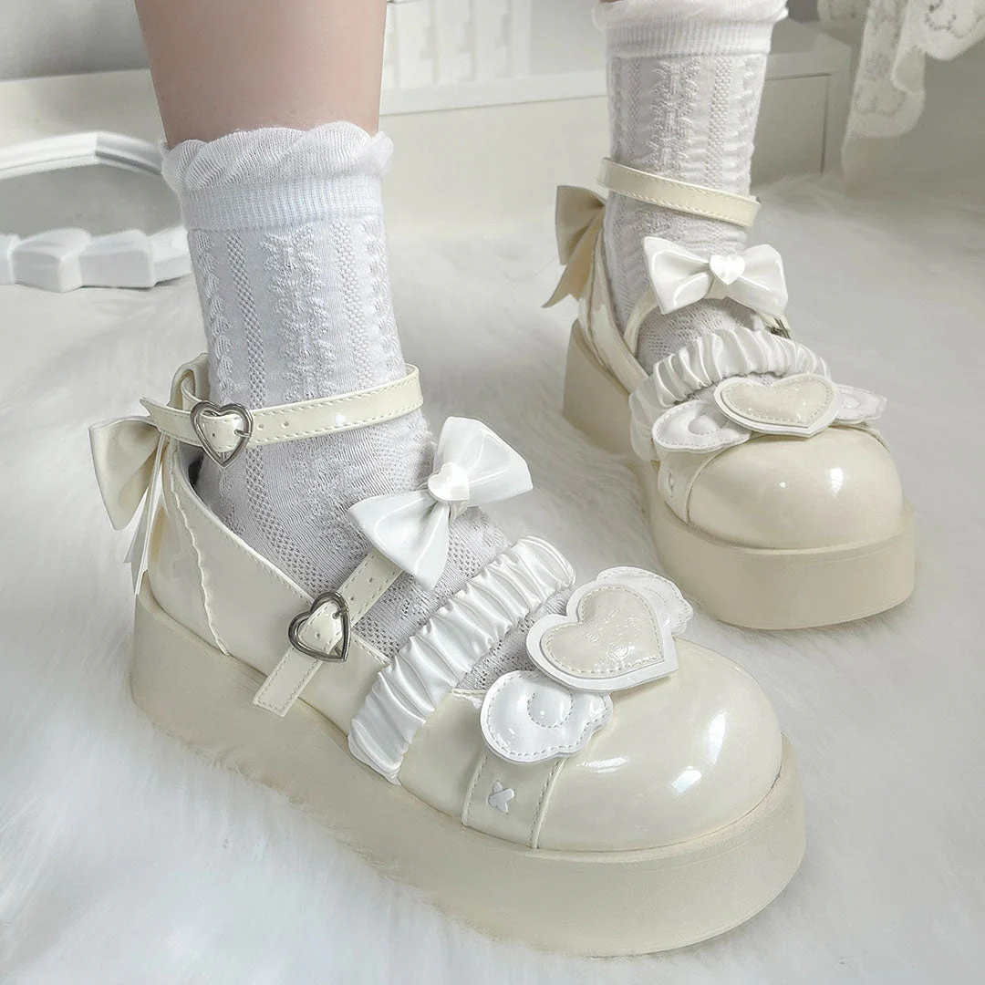 Love Wings Bow Platform Shoes - Image 3
