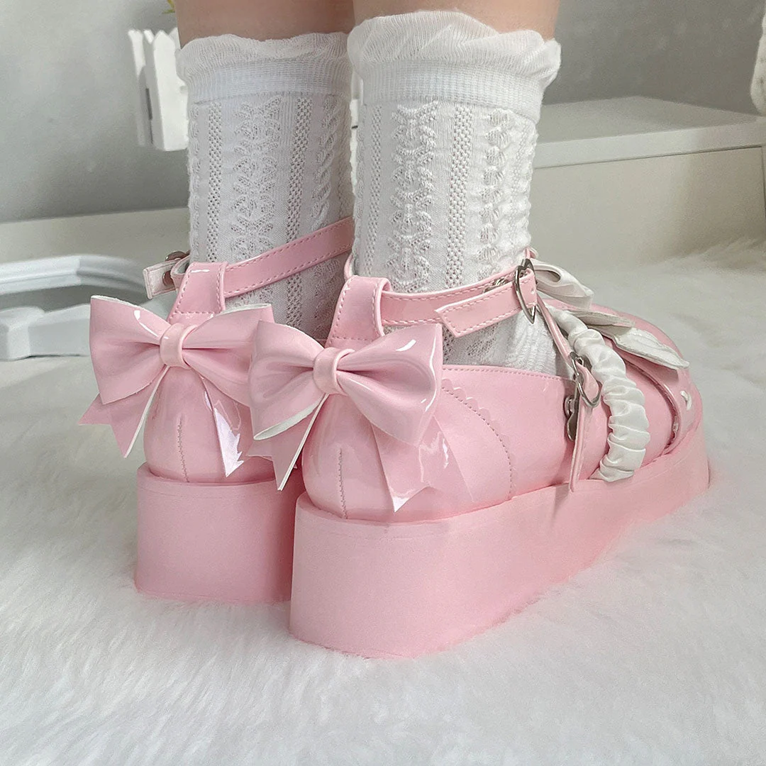 Love Wings Bow Platform Shoes - Image 5