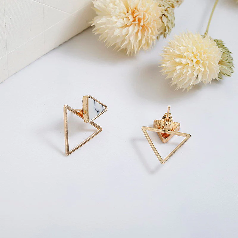 Marble Triangle Earrings - Image 5