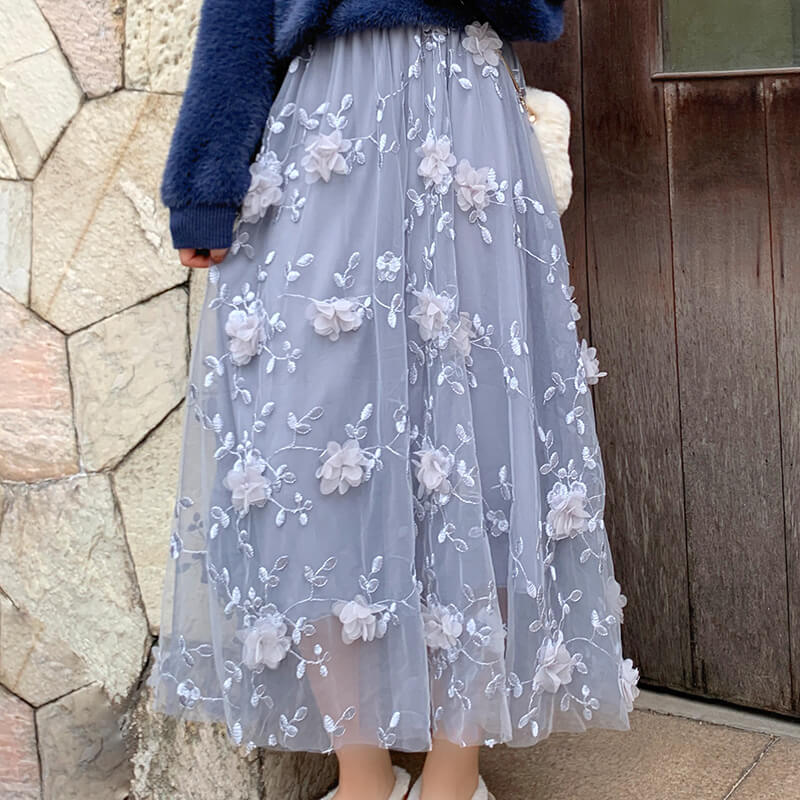 Mesh Flower Skirt - Image 3