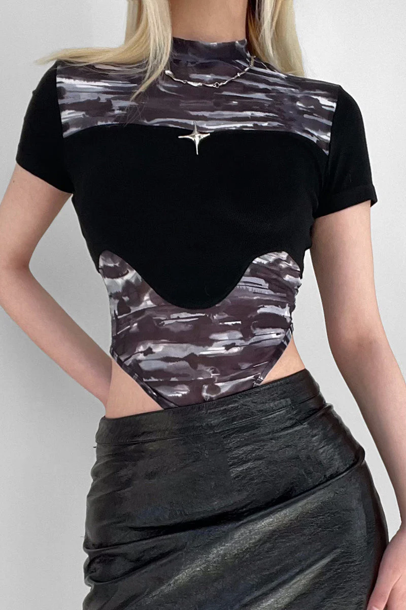 Metal Star Short Sleeve Bodysuit - Image 6