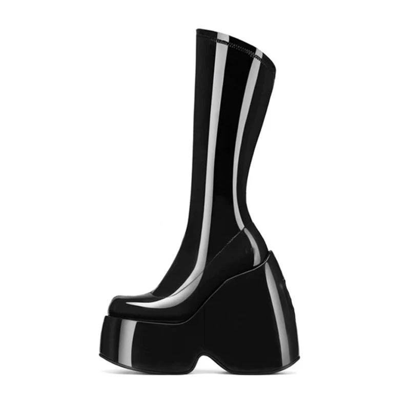 Muffin Heel Casual Side Zipper Boots - Image 5