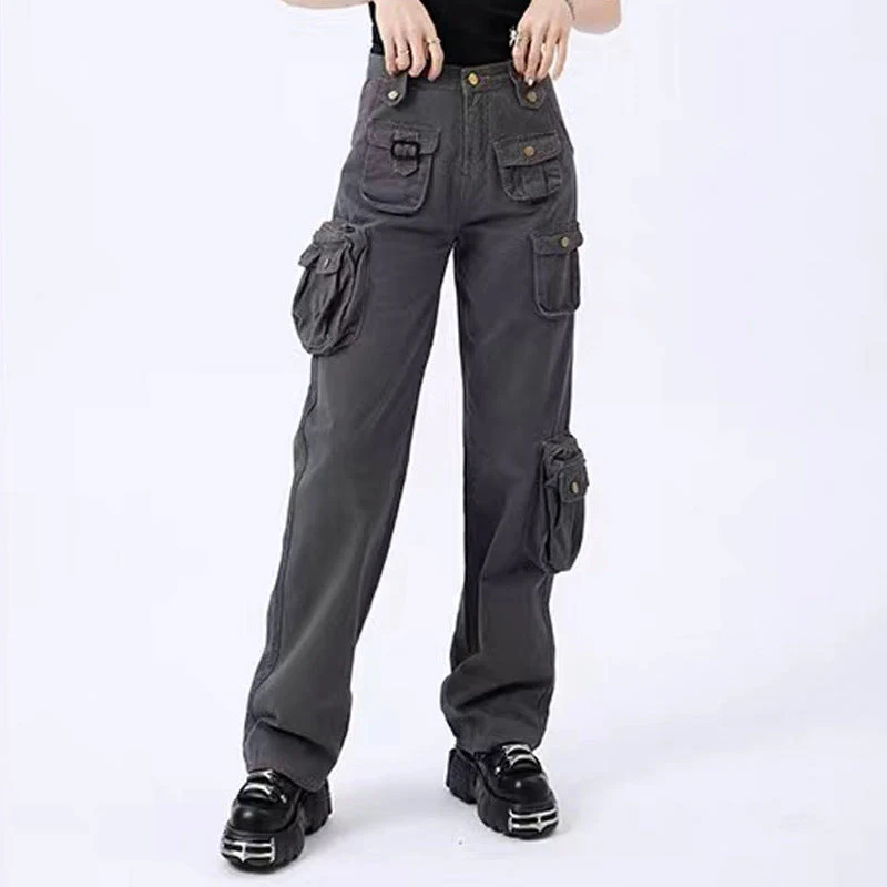 Multi Pockets Straight Leg Cargo Pants - Image 5