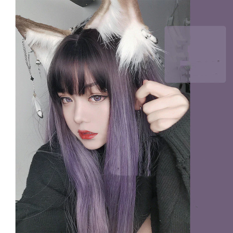 Natural Purple Head Cover Wig - Image 6