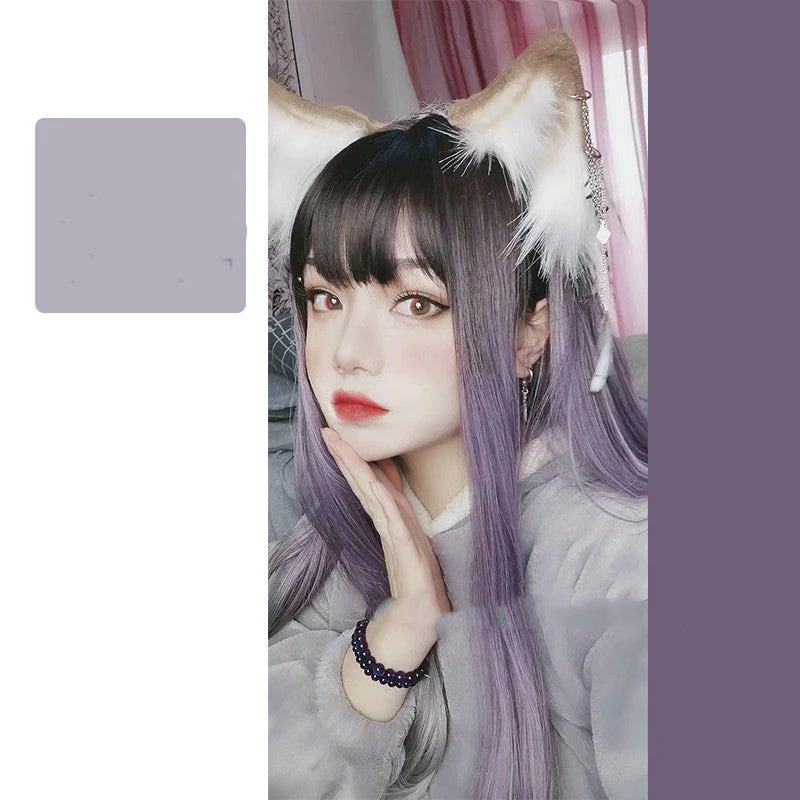 Natural Purple Head Cover Wig - Image 8