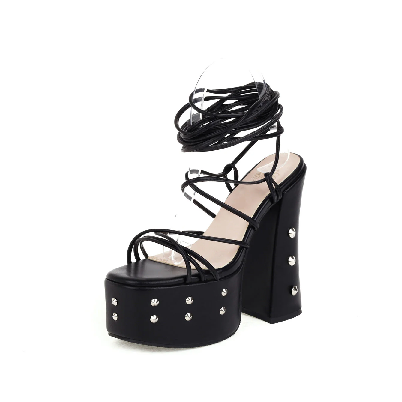 Open-toe Chunky Heel Strappy High-heeled Sandals - Image 8