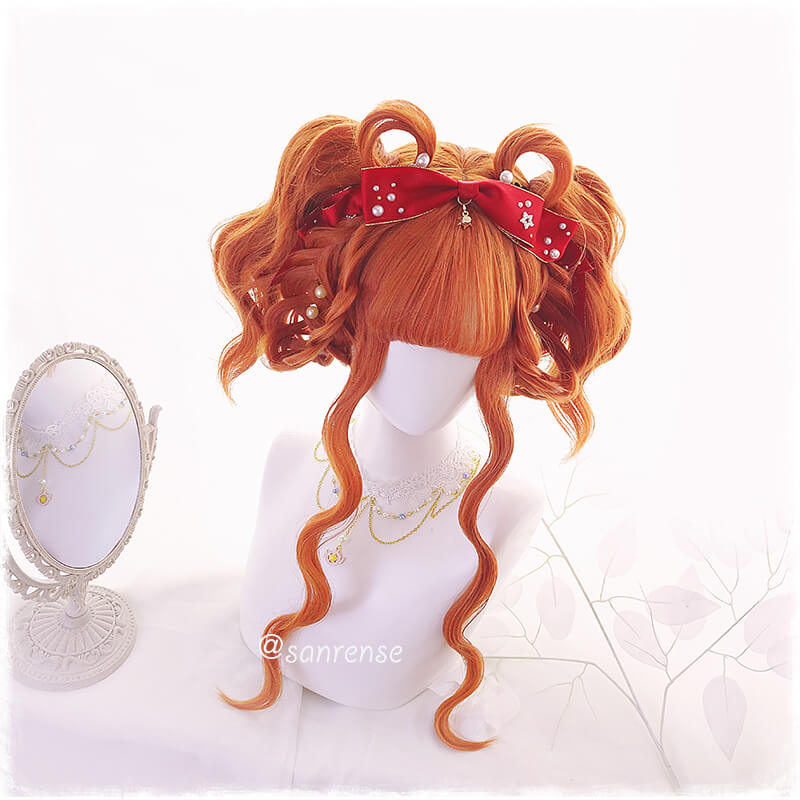 Orange Lolita Hair Wavy Cosplay Wigs - Image 4