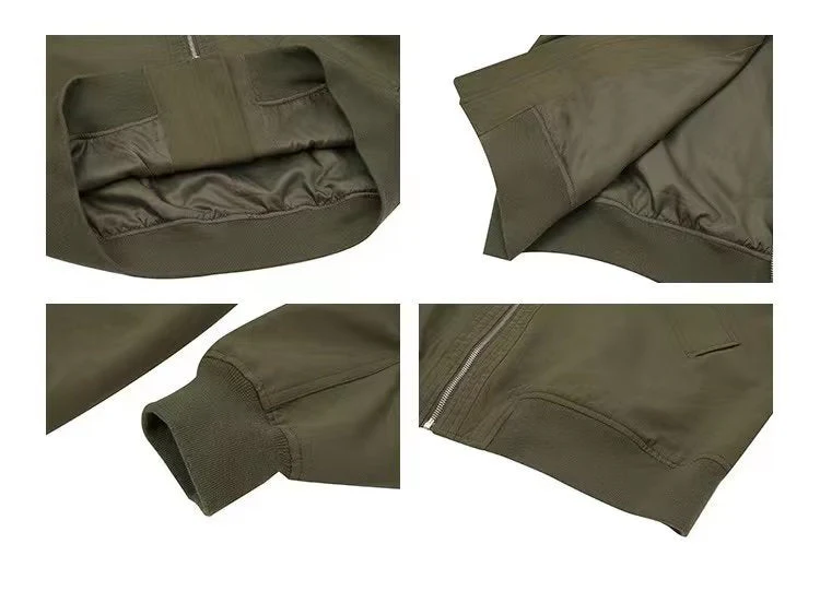 Oversize Zip Up Bomber Jacket - Image 6