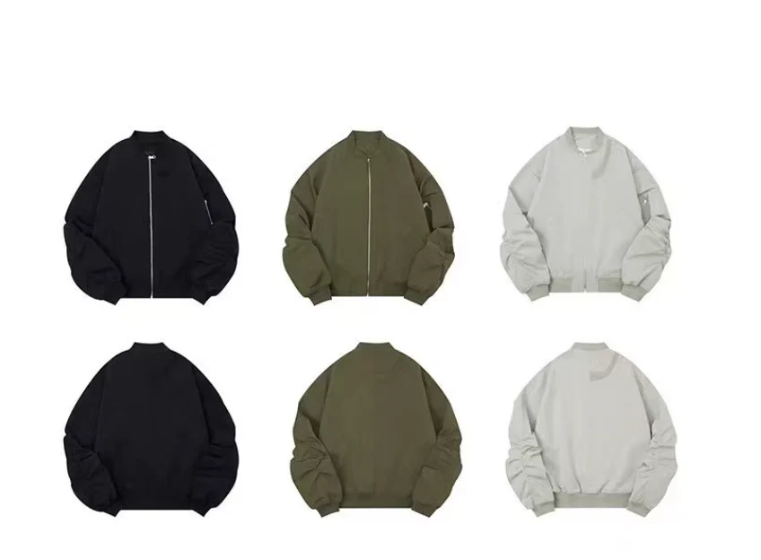 Oversize Zip Up Bomber Jacket - Image 9