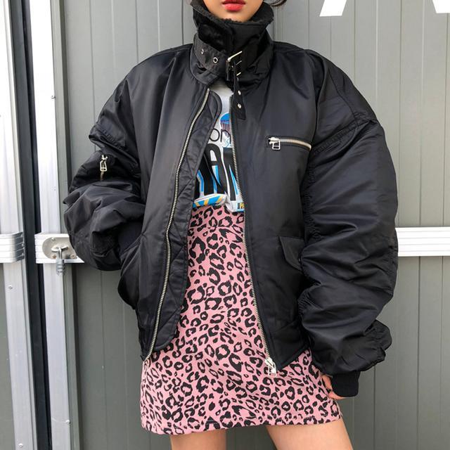Oversize Zip Up Vintage Bomber Jacket - Image 2
