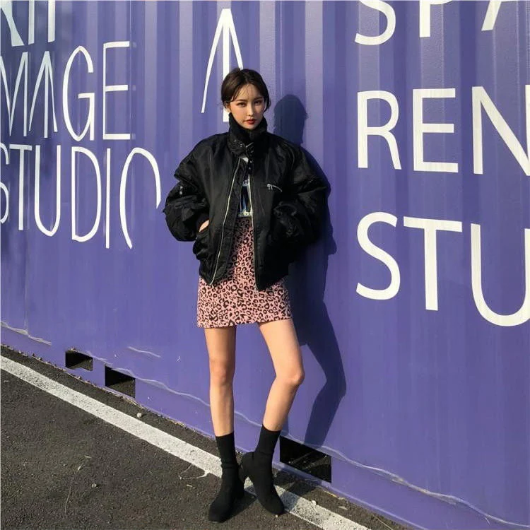 Oversize Zip Up Vintage Bomber Jacket - Image 5