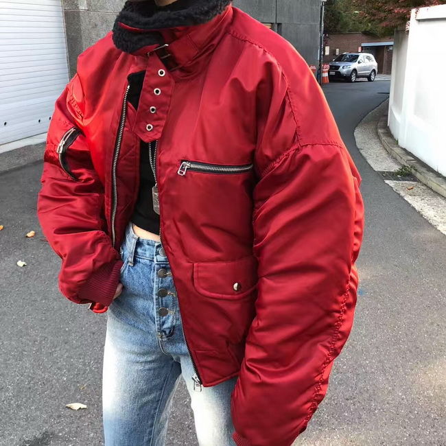 Oversize Zip Up Vintage Bomber Jacket - Image 8