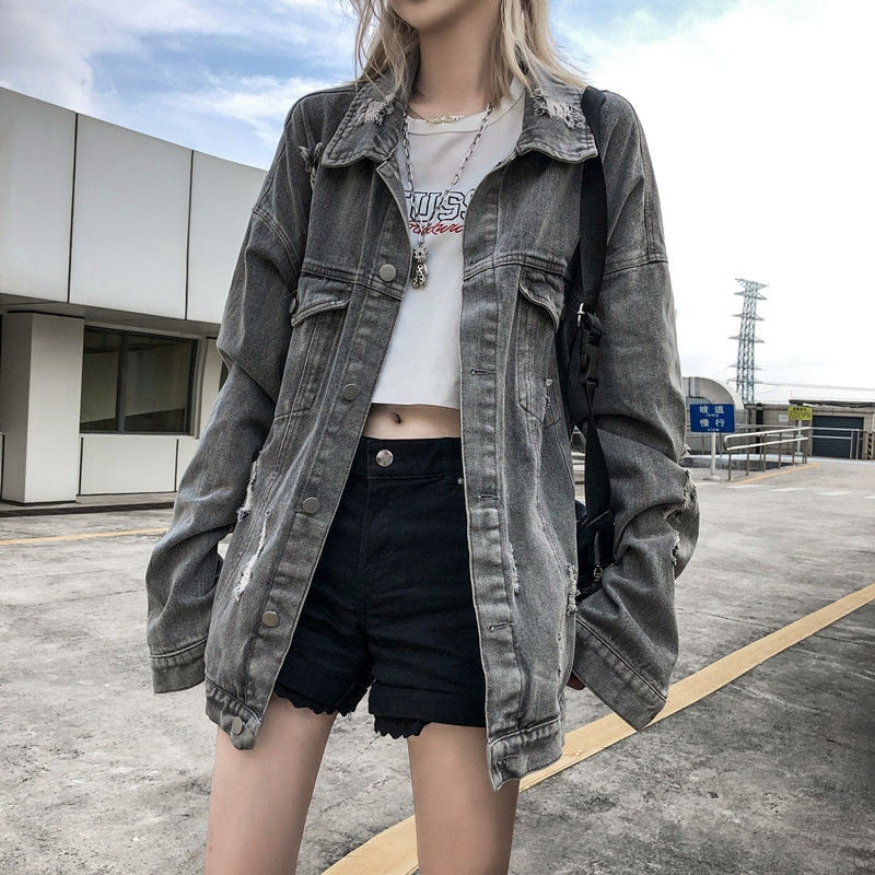 Oversized BF.Borfend Street Denim Jacket - Image 4