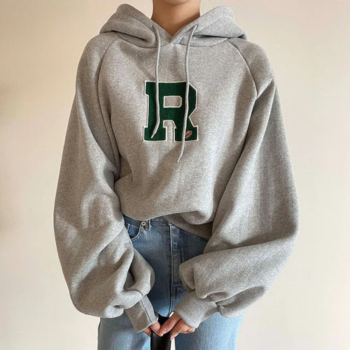 Oversized Embroidery Street Hoodie - Image 8