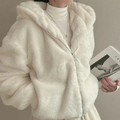 Oversized Fleece Hooded Jacket - Image 2
