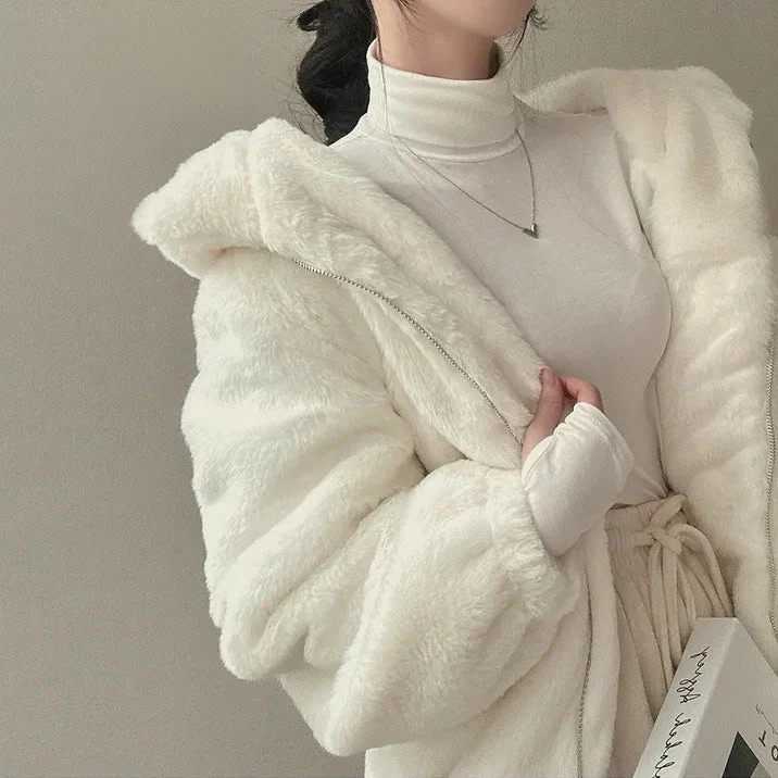 Oversized Fleece Hooded Jacket - Image 3