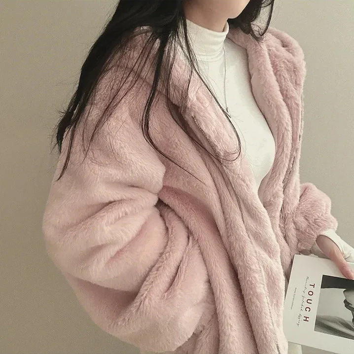 Oversized Fleece Hooded Jacket - Image 6
