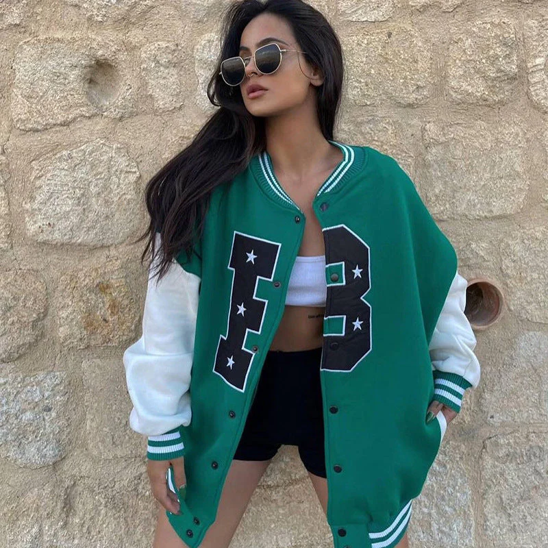 Oversized Logo Varsity Jacket - Image 2