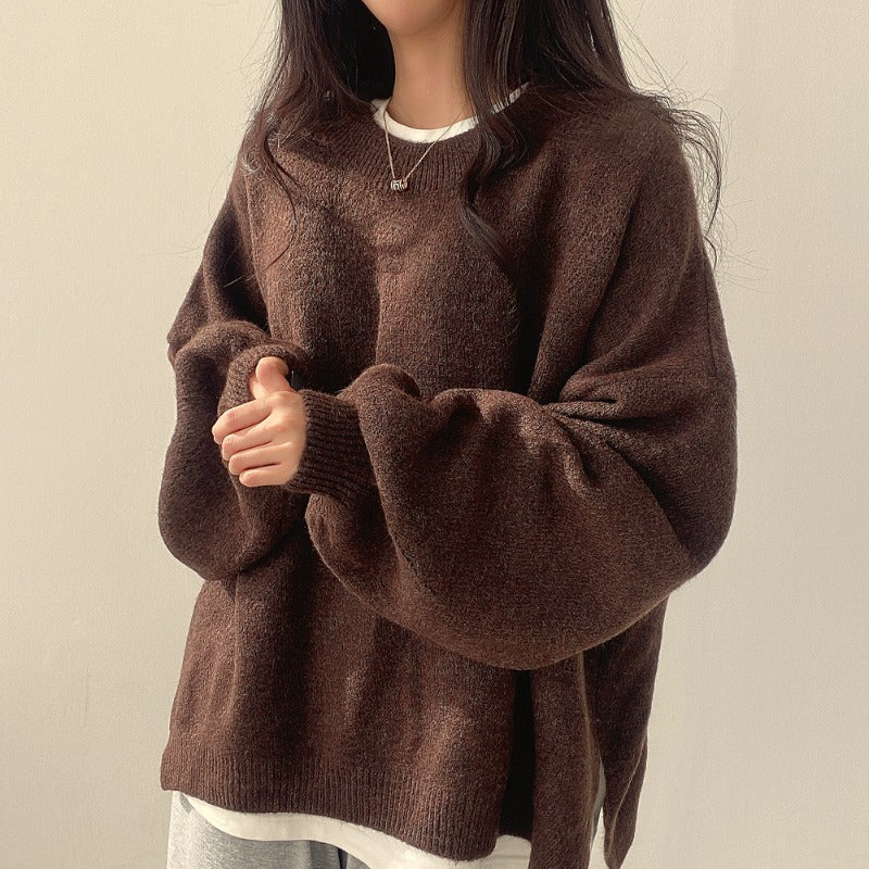 Oversized Split Hem Pullover Sweater - Image 6