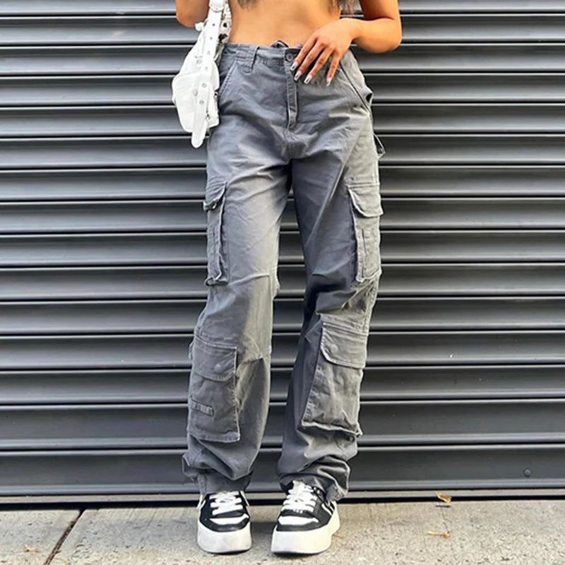 Patch Pocket Vintage Baggy Cargo Jeans - Image 6