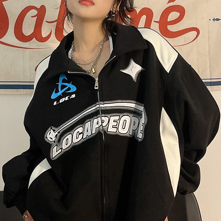 Patchwork 90s Oversized Jacket