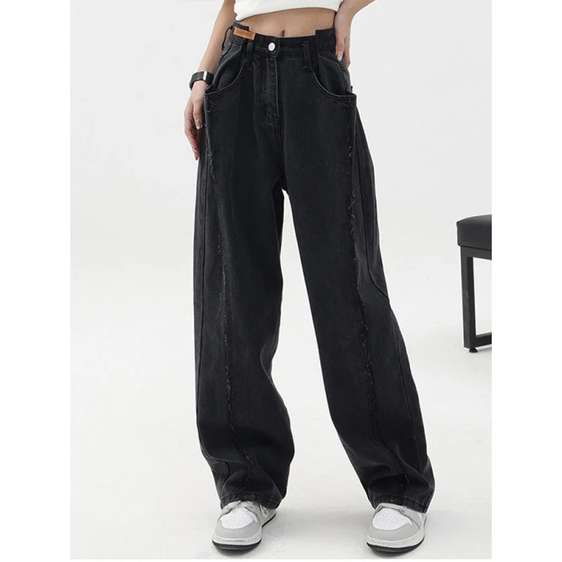 Patchwork Baggy Boyfriend Jeans - Image 6
