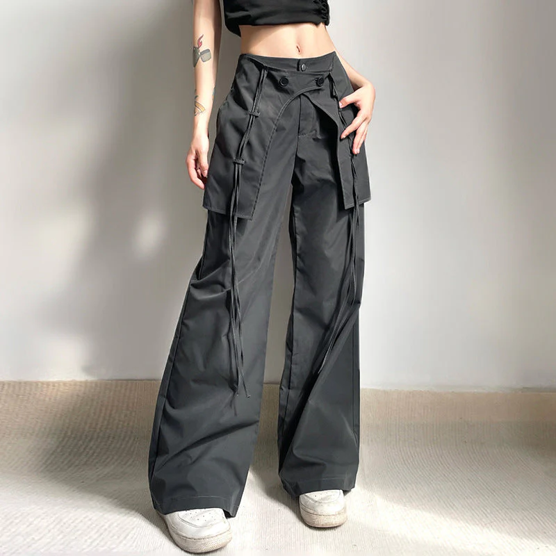 Patchwork Baggy Parachute Cargo Pants - Image 10