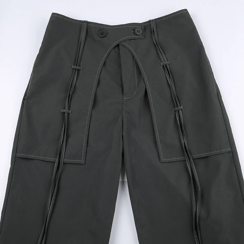 Patchwork Baggy Parachute Cargo Pants - Image 6