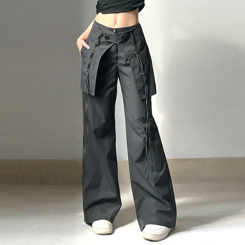 Patchwork Baggy Parachute Cargo Pants - Image 7