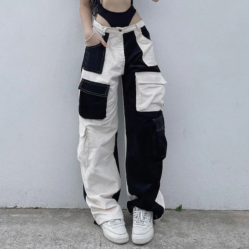 Patchwork Corduroy 90s Cargo Pants - Image 3