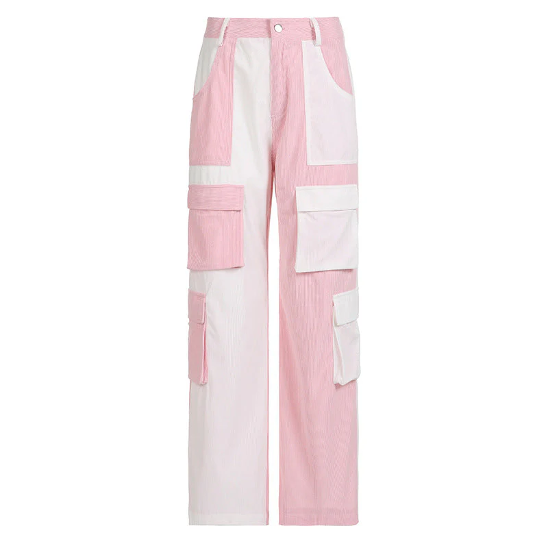 Patchwork Corduroy 90s Cargo Pants - Image 5