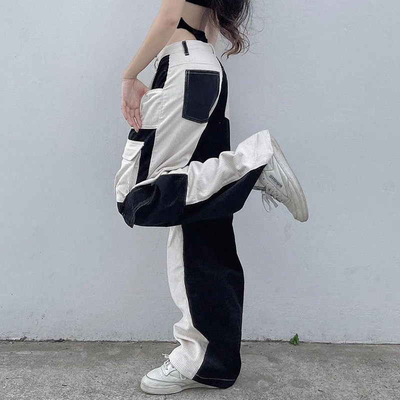 Patchwork Corduroy 90s Cargo Pants - Image 6