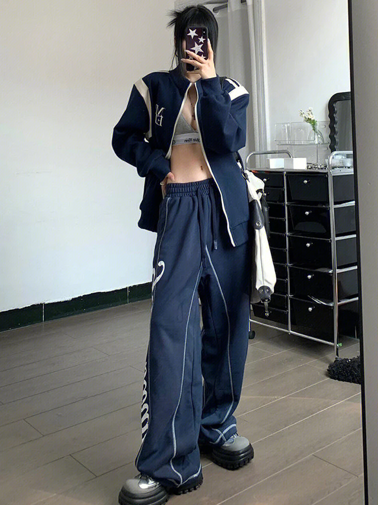 Patchwork Jacket Tracksuit Set - Image 10