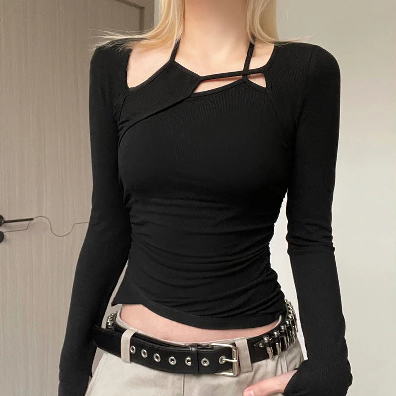 Patchwork Long Sleeve Crop Top - Image 7